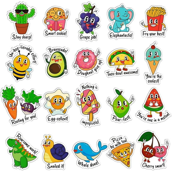 D-FantiX Punny Rewards Stickers for Kids, 800 Pieces Motivational Funny Stickers, Teacher Stickers for Students Classroom, Positive Cute Incentive Stickers for Kids Teacher School Classroom Supplies