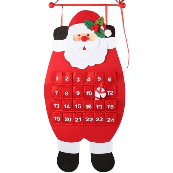 D-FantiX Santa Christmas Advent Calendar 2026, 3D Felt Hanging Advent Calendar Reusable Countdown to Christmas Calendar for Kids Christmas Decorations Gifts