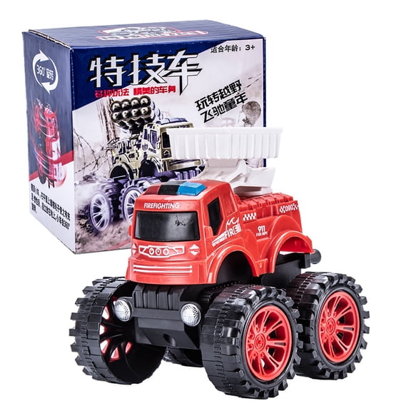 D Fire Lift Truck Off Road 360 Rotating Stunt Car Toy Friction Powered Kids Fun