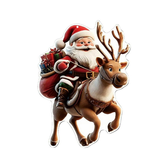 D Flat Acrylic Christmas Ornament Santa Claus Hanging Design