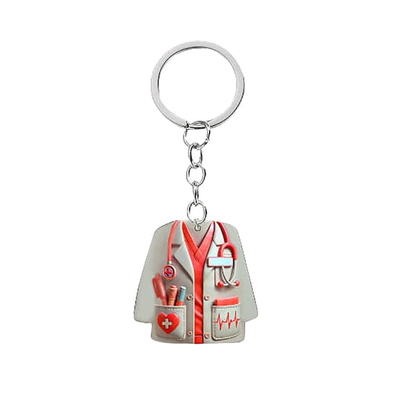 D Flat Print Acrylic Nurse Ornament For Christmas Tree And Car Decoration Featuring Uniform Design