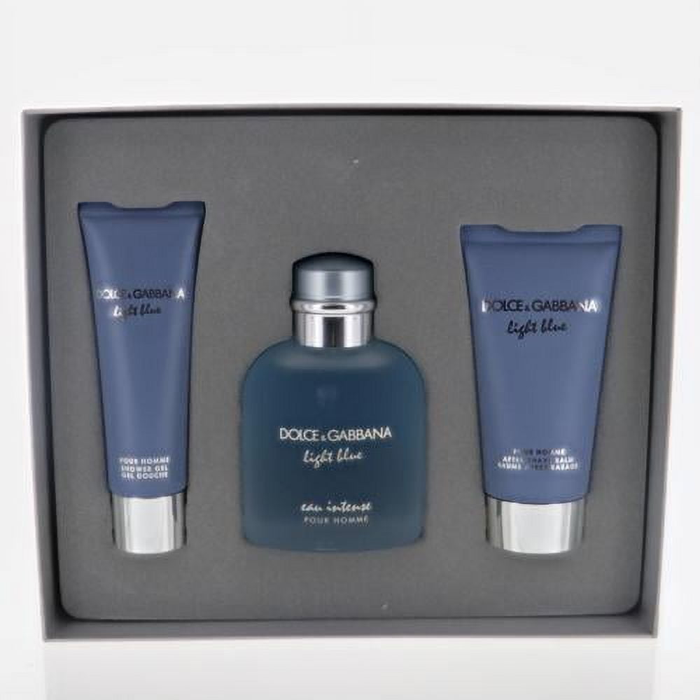 D & G Light Blue Eau Intense Men 3 Piece Gift Set - 3.3 Oz Eau De ...