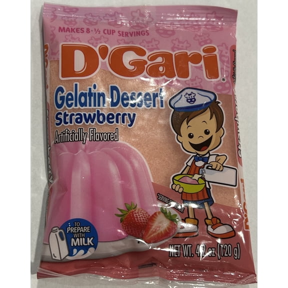 D GARI Strawberry Gelatin Mix Regular Sugar Level Plastic Bag, (Pack of 18)