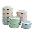 thumbnail image 1 of D-GROEE 1/2/4 Layers Thermal Insulated Bento Stainless Steel School Food Container Lunch Box, 1 of 7