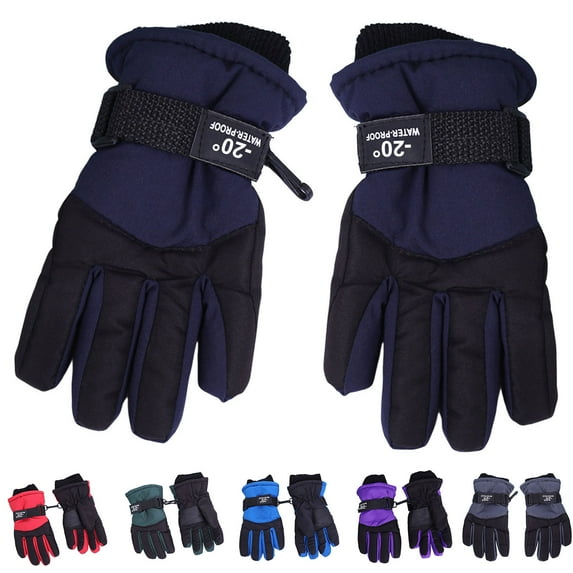 D-GROEE 1 Pair Kids Mittens Children Winter Snow Waterproof Thick Warm Windproof Snowboard Gloves for Girls Boys