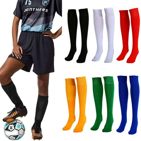 D-GROEE 1 Pair Knee High Soccer Solid Color Socks Unisex Sports Tube Socks Team Socks for Soccer, Basketball, Uniform and Everyday Wear