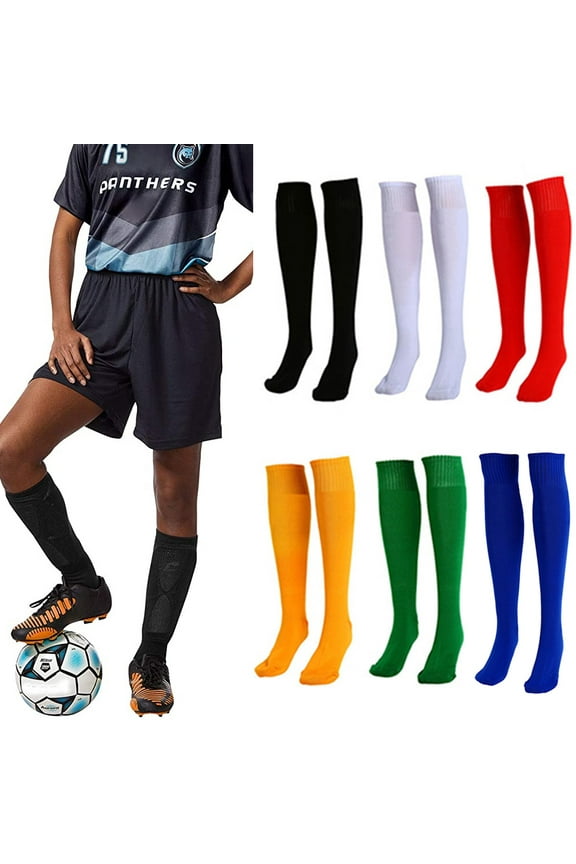 1 Pair Knee High Soccer Solid Color Socks Unisex Sports Tube Socks Team Socks for Soccer, Basketball, Uniform and Everyday Wear