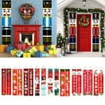 thumbnail image 1 of D GROEE 1 Pair Nutcracker Christmas Porch Decorations Christmas Porch Sign Xman Hanging for Wall Front Outside Door Indoor Yard Home Holiday Party Porch Garden Decor, 1 of 8