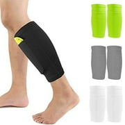 D-GROEE 1 Pair Soccer Shin Guards Shin Pads for Kids Youth Adult, Calf Compression Sleeves, Support for Shin Splint Baseball Boxing Kickboxing MTB, Lightweight