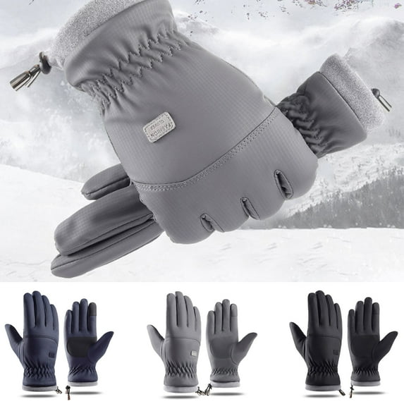 D GROEE 1 Pair Winter Thermal Gloves Men Women Windproof Coral Fleece Lining Glove Hands Warm for Hiking Driving Running Bike Cycling