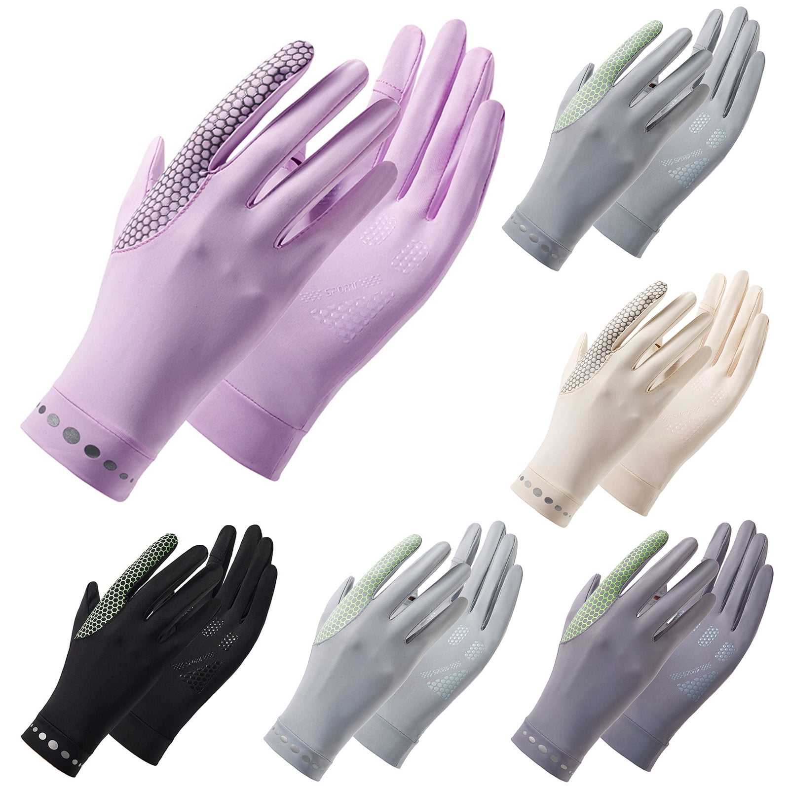 D-GROEE 1 Pair Women UV Sun Protection Gloves Full Finger Touchscreen ...