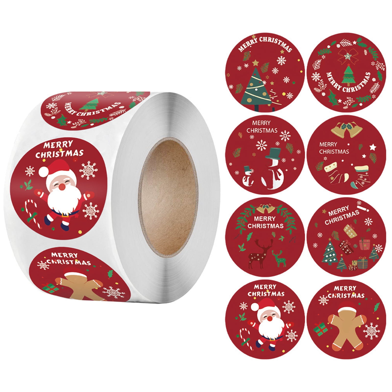 D GROEE 1 Roll Christmas Gift Tags Stickers Self adhensive 500pcs d-groee-1-roll-christmas-gift-tags-stickers-self-adhensive-500pcs