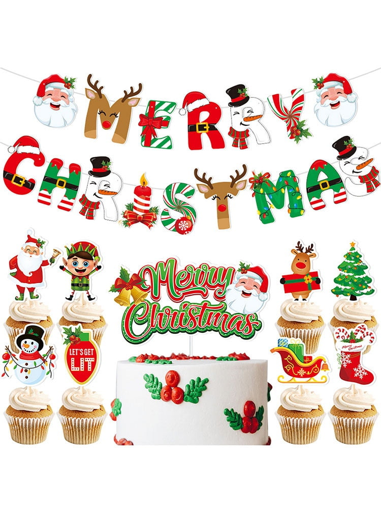 Christmas (Nr7) - Edible Cake Topper OR Cupcake Topper, Decor – Edible  Prints On Cake (EPoC)