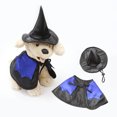 thumbnail image 1 of D-GROEE 1 Set Halloween Cat Costume Blue Witch Cloak Wizard Hat Cat Halloween Accessories Pet Costumes for Cats Kittens Cosplay, 1 of 8