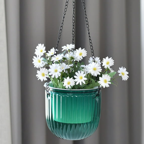 D-GROEE 1 Set Hanging Planters for Indoor Outdoor Plants, Plastic Hanging Flower Pot Basket for Home Garden