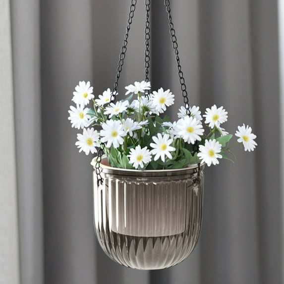 D-GROEE 1 Set Hanging Planters for Indoor Outdoor Plants, Plastic Hanging Flower Pot Basket for Home Garden