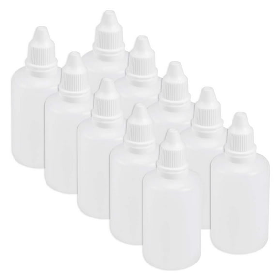 D-GROEE 10PCS Empty Refillable Plastic Squeezable Eye Liquid Dropper Bottles Containeer Essential Oil Eye Liquid Storage Pot Jar 50ml Portable Travel Bottes