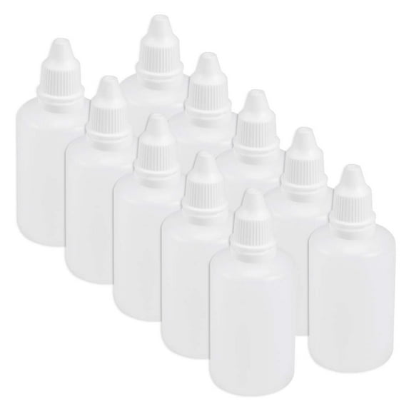 D-GROEE 10PCS Empty Refillable Plastic Squeezable Eye Liquid Dropper Bottles Containeer Essential Oil Eye Liquid Storage Pot Jar 50ml Portable Travel Bottes