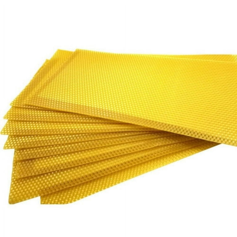 D-groee 10pcs Beeswax Sheets, Natural Beeswax Foundation Sheets for Honeycomb, Bee Hive Foundation Sheets Deep Foundation Bee Comb Honey Frame for