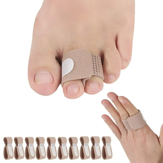 D-GROEE 10Pcs Bunion Splints Bandages, Hammer Toe Separator Splints, Toe Straight, Hammer Toe Wrap, Cushioned Corrector, for Broken Toe, Hammer Toe
