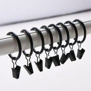 D-GROEE 10Pcs Metal Drapery Curtain Rings Curtain Hanging Rings and Clips Metal Curtain Drapery Pin Hooks for Window Door Shower Curtain, 35 mm Internal Diameter