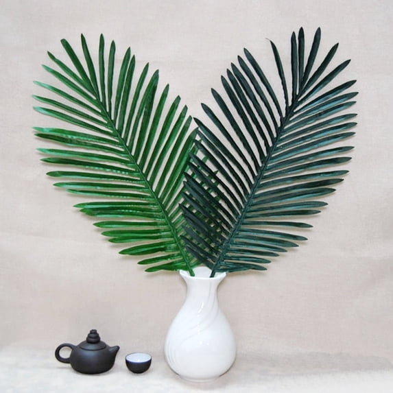 zobvuyeg 12/24Pcs Palm Artificial Plants Leaves Decorations Faux Tropical Palm Leaves Imitation Ferns Artificial Plants Leaf for Home Kitchen Party Flowers Arrangement Wedding Decorations