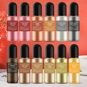 D-GROEE 12Pcs 3D Ink Metal Pigment Alcohol Liquid Dye Colorant for Epoxy Resin Crafts Art Coloring, Painting, Jewelry DIY Making, Each 10ml