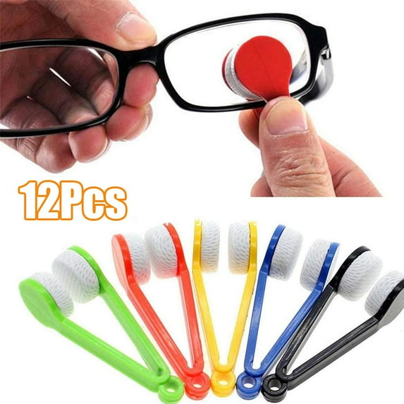 D-GROEE 12Pcs/Set Mini Sun Glasses Eyeglass Microfiber Spectacles Cleaner Brush Cleaning Tool
