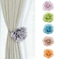 thumbnail image 1 of D-GROEE 1Pair Seersucker Flower Magnetic Curtain Tieback Wedding Curtain Buckle Drapey Holder Girl's Room Home Decor, 1 of 7