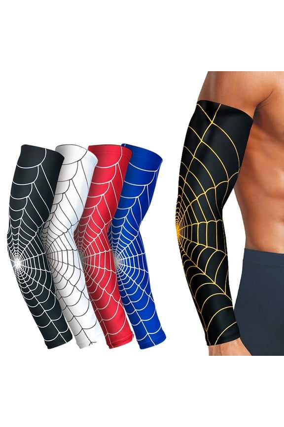D GROEE 1Pair UV Sun Spider Web Pattern Arm Sleeves for Men & Women Sports Compression Breathable Sleeve