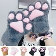 thumbnail image 1 of D-GROEE 1Pcs Cat Paw Gloves Cartoon Gloves Cat Paws Cosplay PV Fleece Plush Cat Gloves Paws Gloves for Girls Women, 1 of 1