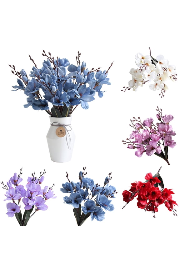 2 Bundles Artificial Flowers Gladiolus Blossom Branches Flowers Faux Silk Gladiolus Flowers Bouquets for Wedding Home Christmas Indoor Outdoor Decorative