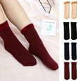 thumbnail image 1 of D-GROEE 2 Pairs Warm Thermal Socks, Mid Tube Womens Warm Winter Extra Thick Fleece Lining Heat Insulated Socks Unisex Floor Socks for Cold Weather, 1 of 8