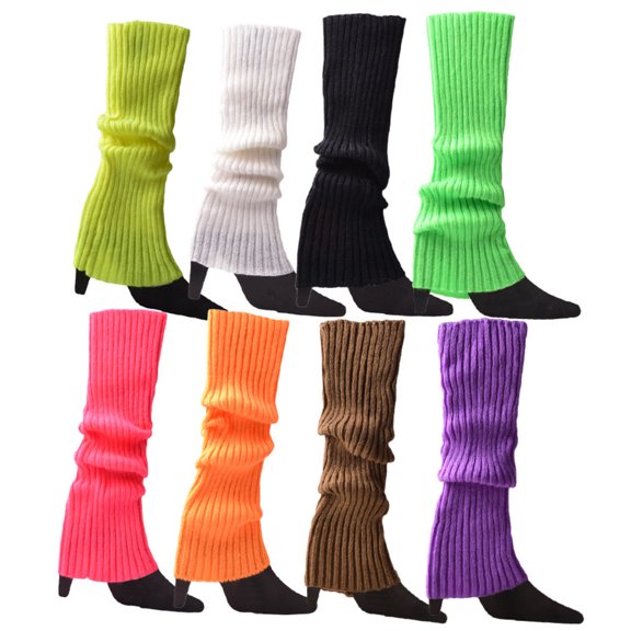 D-GROEE 2 Pairs Womens Fashion Leg Warmers Adult Junior Ribbed Knitted Long Socks for Party Sports Casual Socks for Fall Winter
