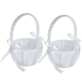 thumbnail image 1 of D-GROEE 2 Pcs Bowknot Pearl Flower Girl Basket Flowers Romantic Design Wedding Flower Baskets, 1 of 6