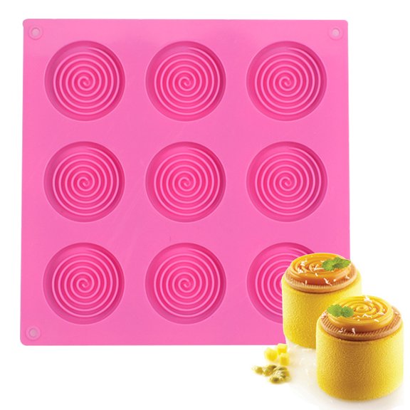 D-GROEE 2PCS Silica Gel Molds Baking for Mousse Cake, 9 Cavity 3D Baking Molds Dessert Molds for Pastry Truffle Pudding Jelly Cheesecake