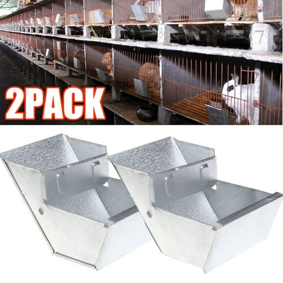 D-GROEE 2Pack Metal Small Animal Feeder Drinker Food Bowl Small Animal Feed Box, Great for Rabbits, Ferrets and Other Small Animals