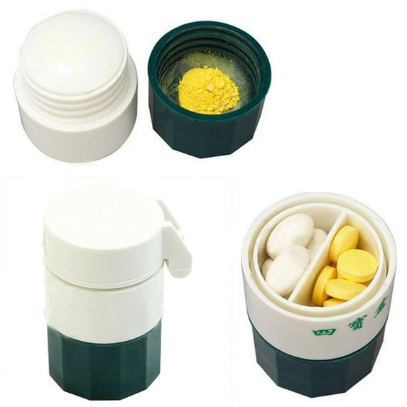 D-GROEE 2Pack Pill Cutter,Pill Crusher,Pills Cutter Crush Splitter Grinder Storage Organizer Box Case for Cutting Oblong Round Small or Large Pills