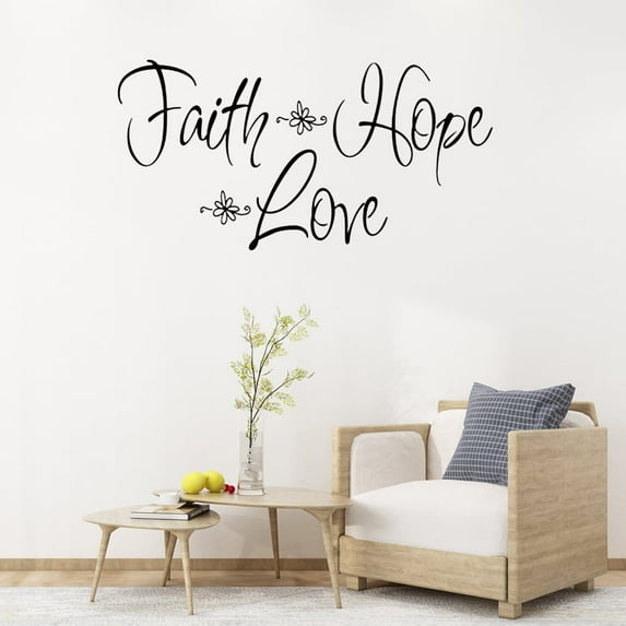 D-GROEE 2Pack Wall Decal with Inspirational Words. Faith Hope Love Wall Decor Sticker. Uplifting Wall Art. Home Decoration for Living Room, Bedroom, Bathroom, or Hallway