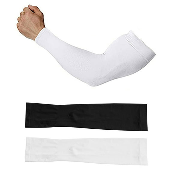 D GROEE 2Pairs Compression Arm Sleeves for Men Women UV Sun Arms Sleeves Cooling Baseball Sleeves Tattoo Cover Up Sleeve for Football Golf Running Cycling Golfing
