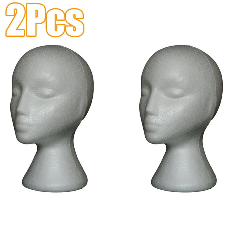 D-GROEE 2Pcs Foam Wig Head - Female Foam Mannequin Wig Stand and Holder for  Model, Glasses and Display Hair, Hats and Hairpieces - for Home and Salon