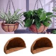 thumbnail image 1 of D-GROEE 2Pcs Half Round Replacement Coco Liner for Hanging Basket Wall Flower Basket, Half Circle Wall Planter Coconut Fiber Plant Basket Liner for Garden Planter Flower Pot, 1 of 6