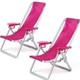 thumbnail image 1 of D-GROEE 2Pcs Mini Dolls House Miniature Folding Beach Chairs Plastic Beach Lounge Chairs Dollhouse Furniture Accessories, 1 of 7
