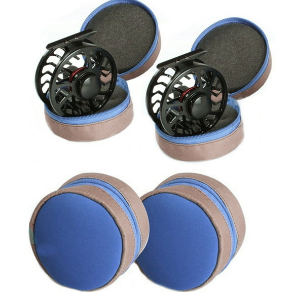 D-GROEE 2Pcs Mini Fly Fishing Zippered Reel Pouch Bag Reel Case Cover Multifunctional Pouch Outdoor Living Fish Lure Storage Bag One Layer