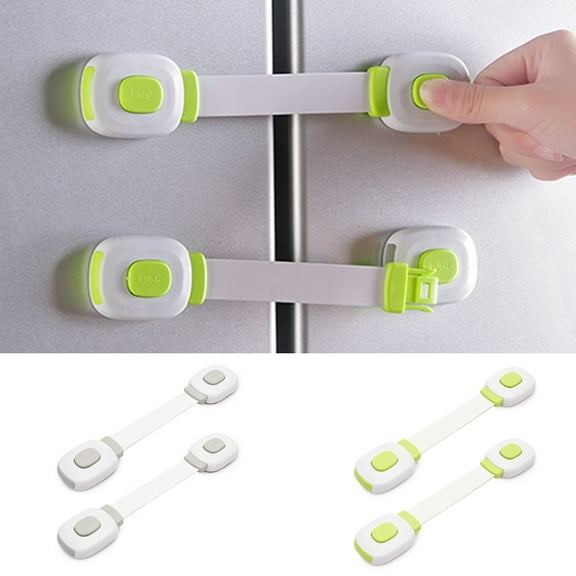 D-GROEE 2Pcs Multi-Use Child Safety Locks - Childproofing Baby Proofing Cabinet Latches for Drawers, Fridge, Dishwasher, Toilet Seat, Cupboard, Oven, No Drilling