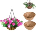 thumbnail image 1 of D-GROEE 2Pcs Round Coco Liners Hanging Basket,Coconut Shell Liner for Garden Flower Pot, Vegetables Herbs Pot, 1 of 6