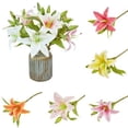 thumbnail image 1 of D-GROEE 3 Pcs Artificial Flowers Lily Real Touch Fake Flowers for Wedding Home Party Garden Shop Office Decoration Plastic Lily Faux Flowers, 1 of 8