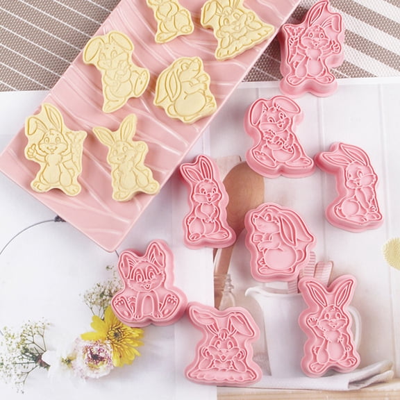 D-GROEE 3D Easter Cookie Cutters for Baking 8 Pcs, Sandwich Cutter Cookie Stamps Press, Biscuit Cutters for Kids Holiday