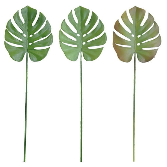 D-GROEE 3PCS Artificial Palm Plants Leaves Faux Turtle Leaf Fake Tree Leaves Imitation Leaf Artificial Plants for Home Kitchen Party Flowers Arrangement Wedding Decorations