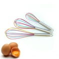 thumbnail image 1 of D-GROEE 3Pack Multicolor Stainless Steel Whisks, Balloon Wire Whisk Set Wisk Kitchen Tool Kitchen whisks for Cooking, Blending, Whisking, Beating, Stirring, 1 of 7